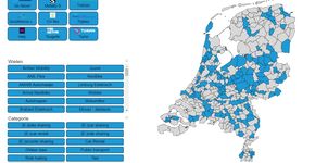 De MaaSkaart van MaaSkaart.nl laat zien dat deelsystemen nog lang geen landelijke dekking hebben.